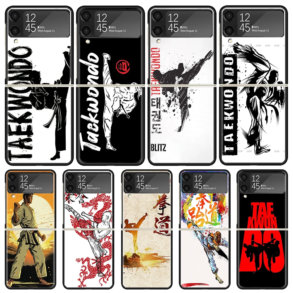 Kungfu Taekwondo Phone Case For Samsung Galaxy Z Flip6 Flip3 Flip4 Flip5 PC Hard Plastic Z Flip 6 5 4 3 5G Fundas Cover Coque Ga