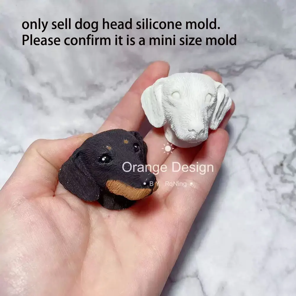 Dachshund Head Plaster Candle Mold DIY Pet Dog Avatar Fondant Clay Mold Car Air Vent Decoration