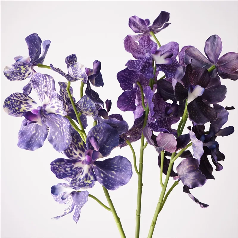 4Pcs/lot Artificial Moisturizing Vanda Orchid Flower Wedding Decor Real Touch Phalaenopsis Flowers Home Decoration Party Floral