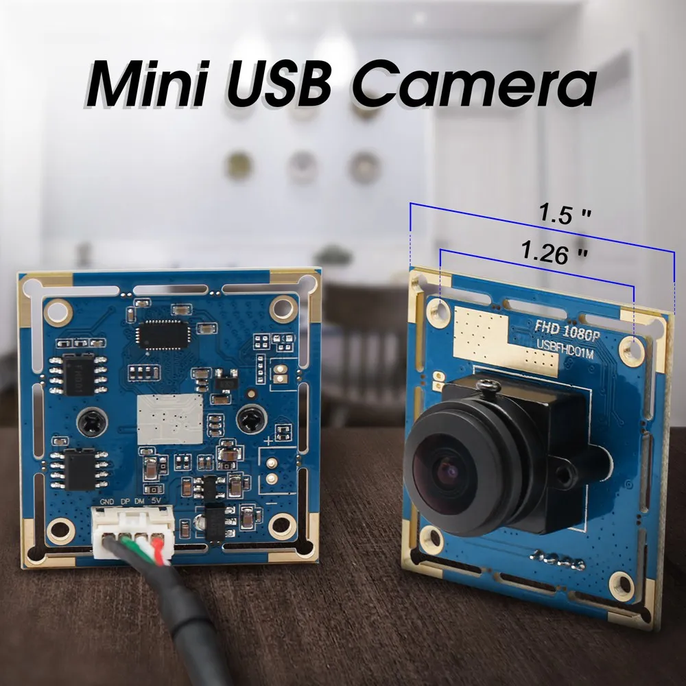 ELP 100fps High Speed USB Camera Module 180 degree Wide Angle fisheye lens 1080P Full HD mini webcam for Security Monitoring