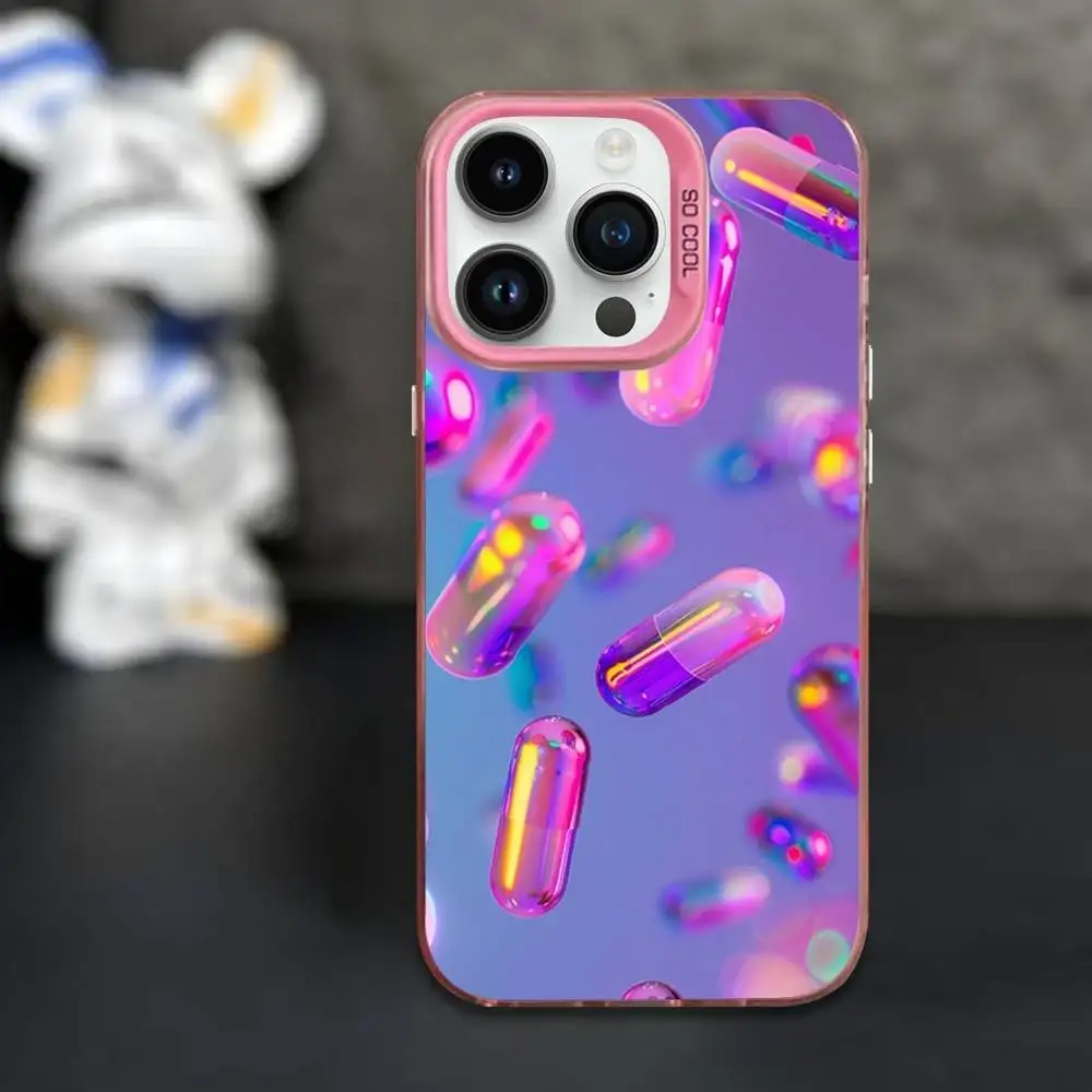حافظة هاتف باللون الوردي المبهر لهواتف iPhone 16,15,14,13,12,11,Mini,Pro,XS,SE,MAX غطاء سيليكون وردي غير لامع #4