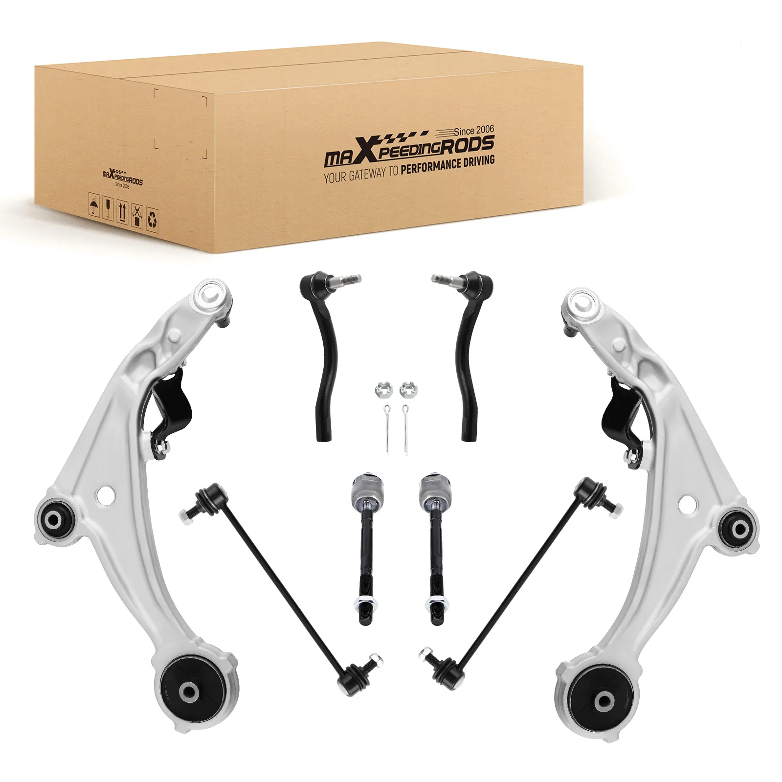 

MaXpeedingrods Factory 8pcs Front Suspension Kit Lower Control Arms for Nissan Altima 2007-2012 3.5L OE 54501JA00B K620195