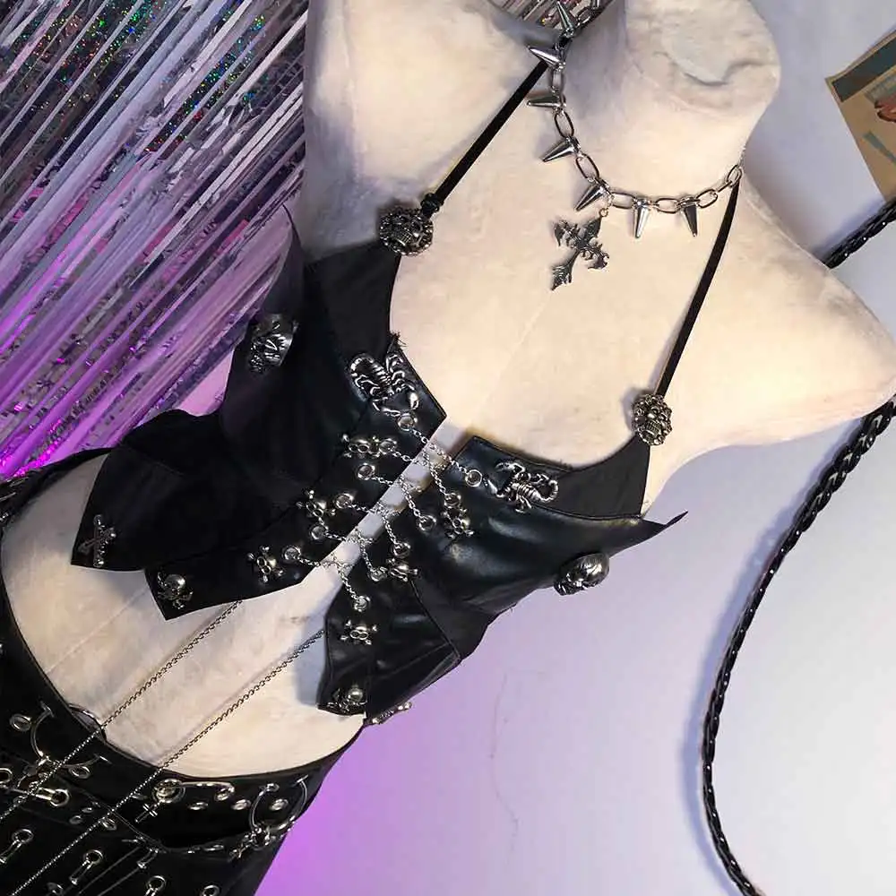 

Goth Eco Harajuku E-Girls 90-е Подросток Kawaii Панк Рок Эмо Y2K Холтер Камзол Топы Готический Гранж Ручная Работа DIY Мода Ревавал