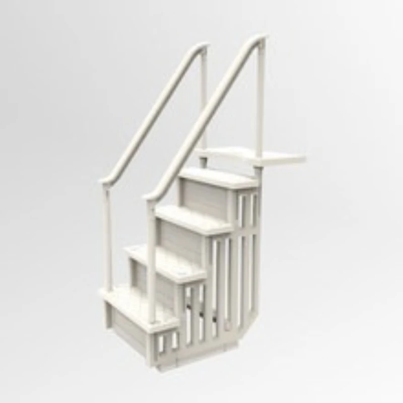 

White Pool Ladder Above Ground Swimming 4 Step PVC Pool Slide Plastic Ladder for Inflatable Pool Dock Ladder Escaleras