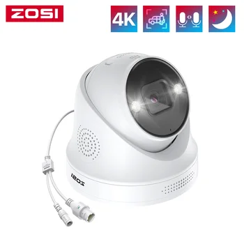 ZOSI 4K PoE IP-Kamera H.265+ 8MP 5MP HDR Add-on-Kamera AI Human Detect 100ft Nachtsicht IP66 Outdoor-Videoüberwachungskamera