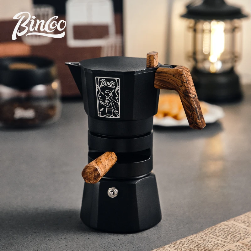 

Bincoo Mocha Moka Coffee Pot Double Valve Espresso Maker Italian Coffee Professional Home Barista Accessories Coffee Tools 100ml