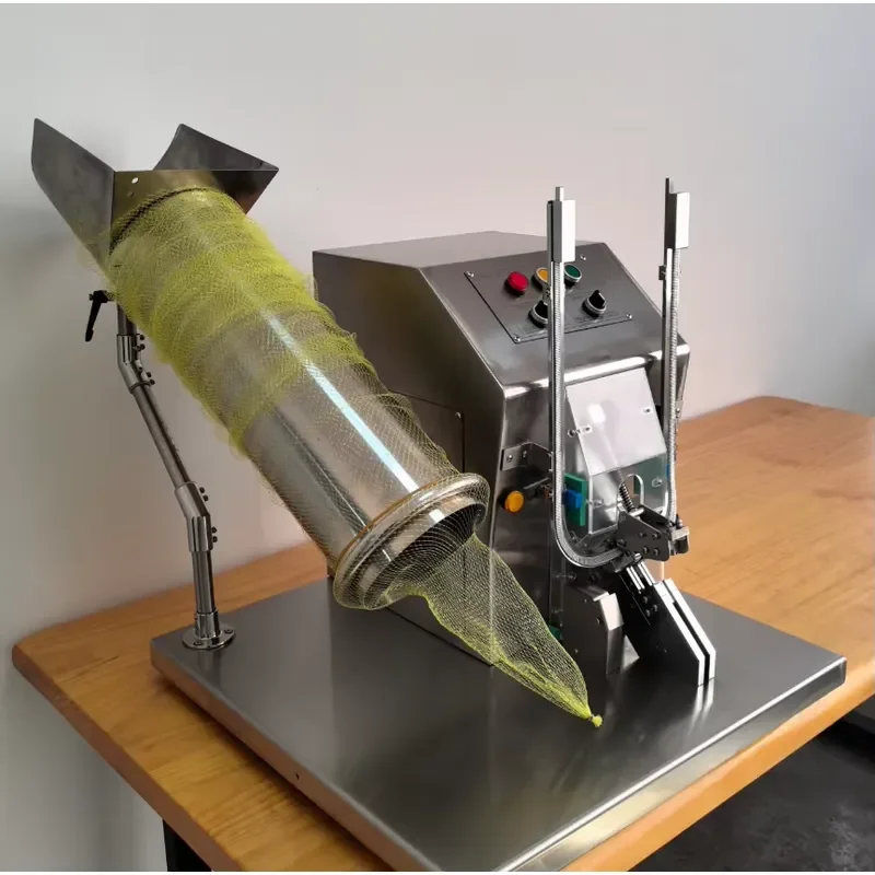 Automatic Mesh Bag Packing Machine for Garlic Fruits Vegetables Fresh Produce Packaging Equipment High Speed Weighing Filler