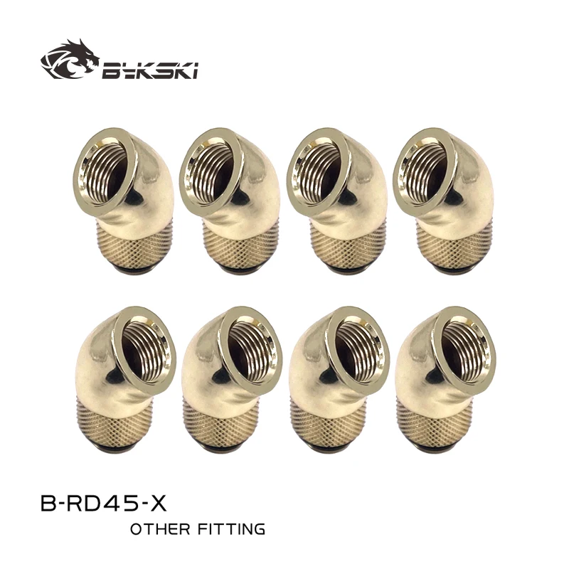 

Bykski B-RD45-X,4/6/8pcs G1/4'' Thread 45 Degree Rotary Fitting Adapter Rotating 45 Degrees Water Cooling Adaptors White Silver