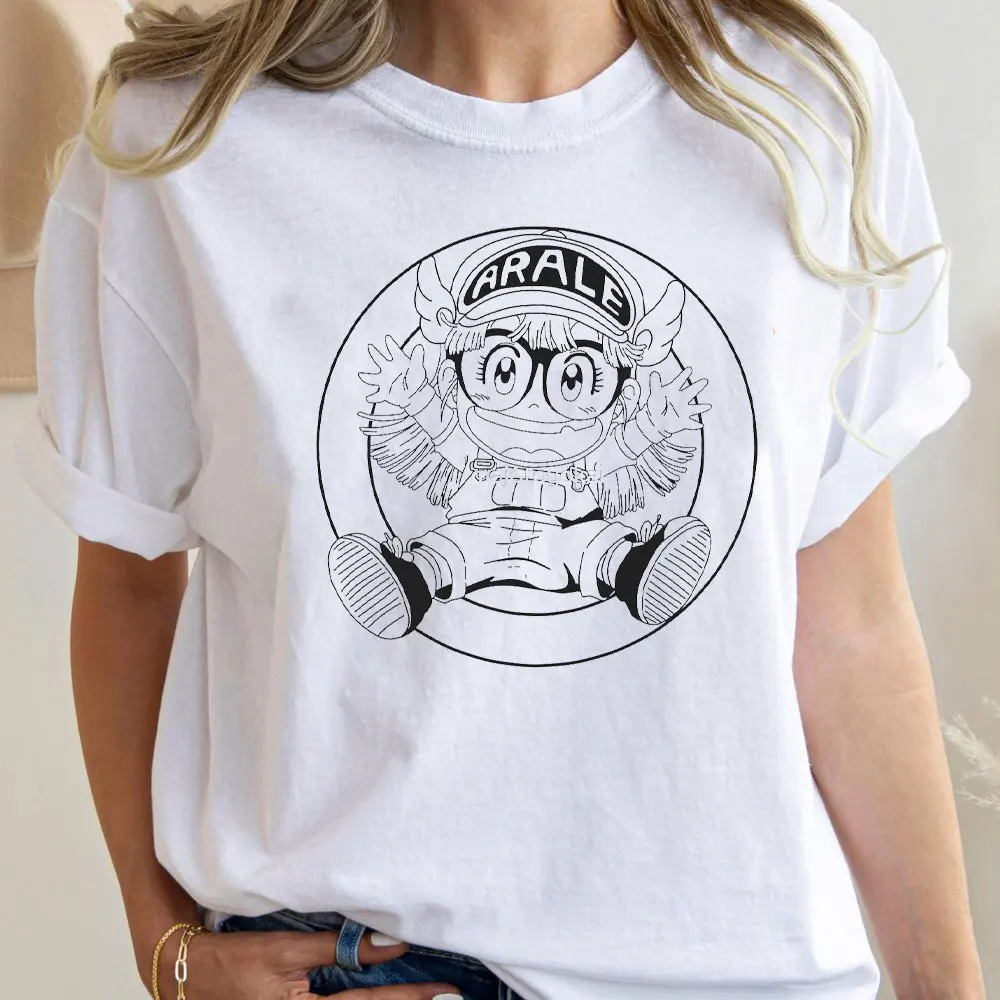Camiseta de algodón informal para mujer con diseño de Doctor Slump Arale, estilo japonés de anime, tops Harajuku para chica