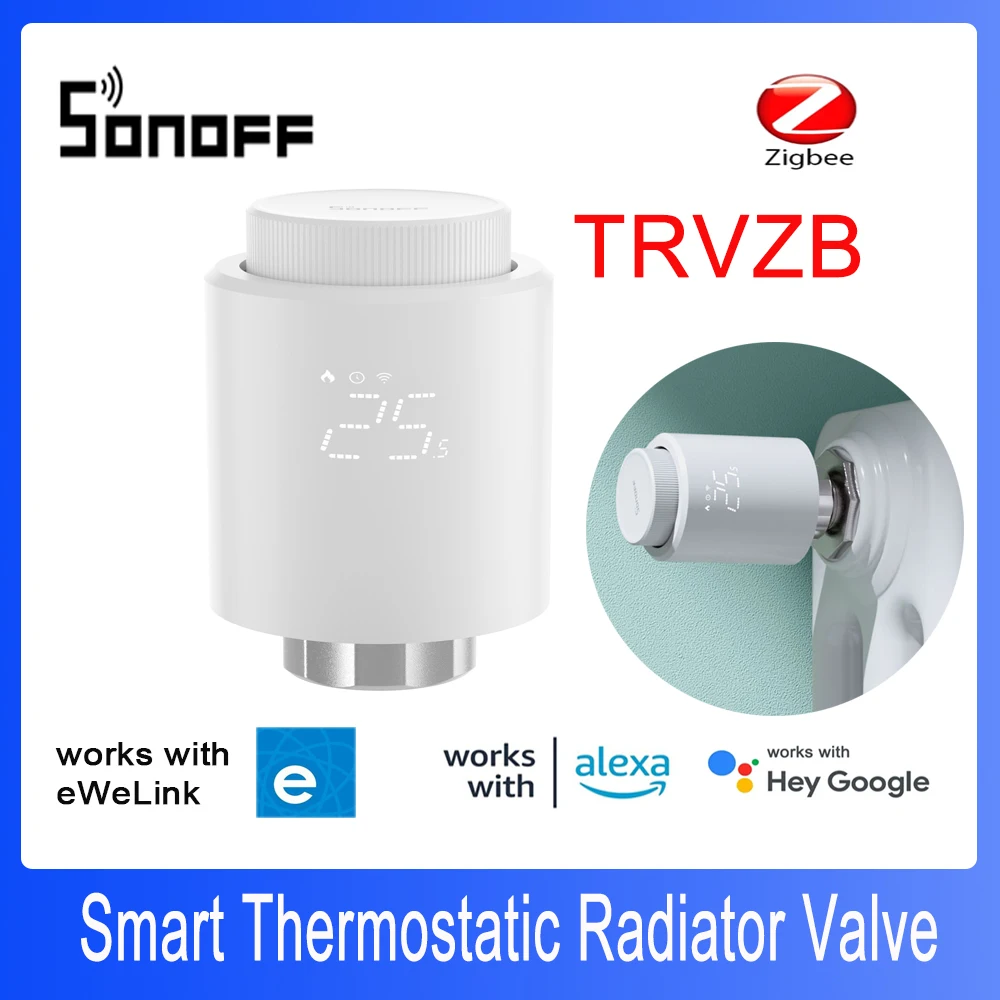 

SONOFF TRVZB Zigbee Thermostatic Radiator Valve Smart Home Heating Froest Protection Remote Group Control via eWeLink Alexa