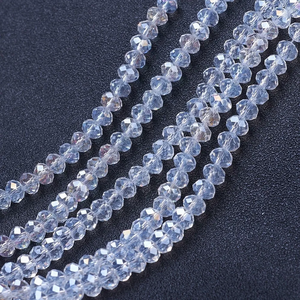 PandaHall 20 Stränge Glasperlen Mehrfarbig AB-Beschichtet Facettiert 8x6mm für DIY Schmuckherstellung – Detail 31