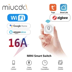 MIUCDA Tuya 16A ZigBee WiFi Mini Wifi DIY Light Switches Module 2-way Control Work With Tuya Smart Life Alexa Alice Google Home