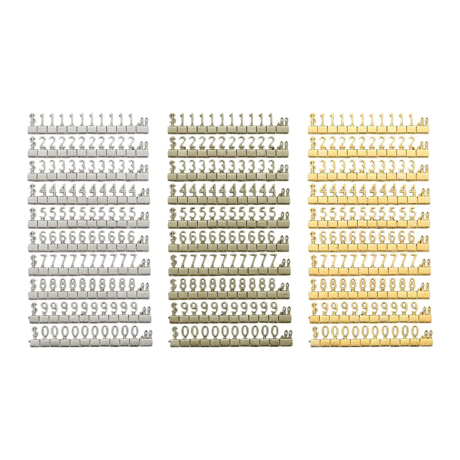 Reusable Alloy Price Tag Cubes with 3D Numbers for Retail Counter Supermarket Bakery Display