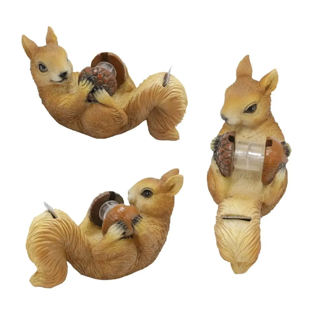 Cartoon Squirrel Tape Holder Animal Shaped Eco-friendly Squirrel Tape Dispenser Resin Squirrel Desktop Ornaments Sealing Tape