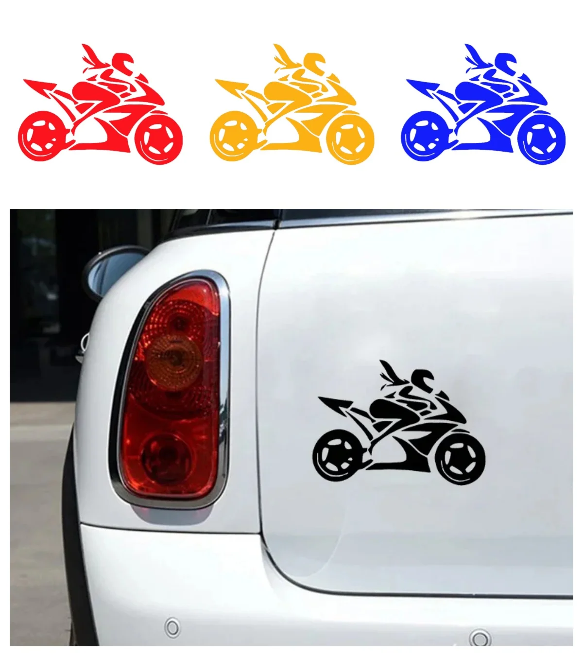 Car Sticker Girl Motorcycle Rider Decals  on Car Reflective Motorcycle Waterproof and Sunscreen  Vinyl Decals Decorative