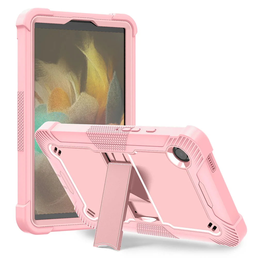 For Samsung Galaxy Tab A9/A11 8.7 inch Case Shockproof Hard PC Soft Silicone Stand Cover Four Corner Anti-Drop Protective Shell