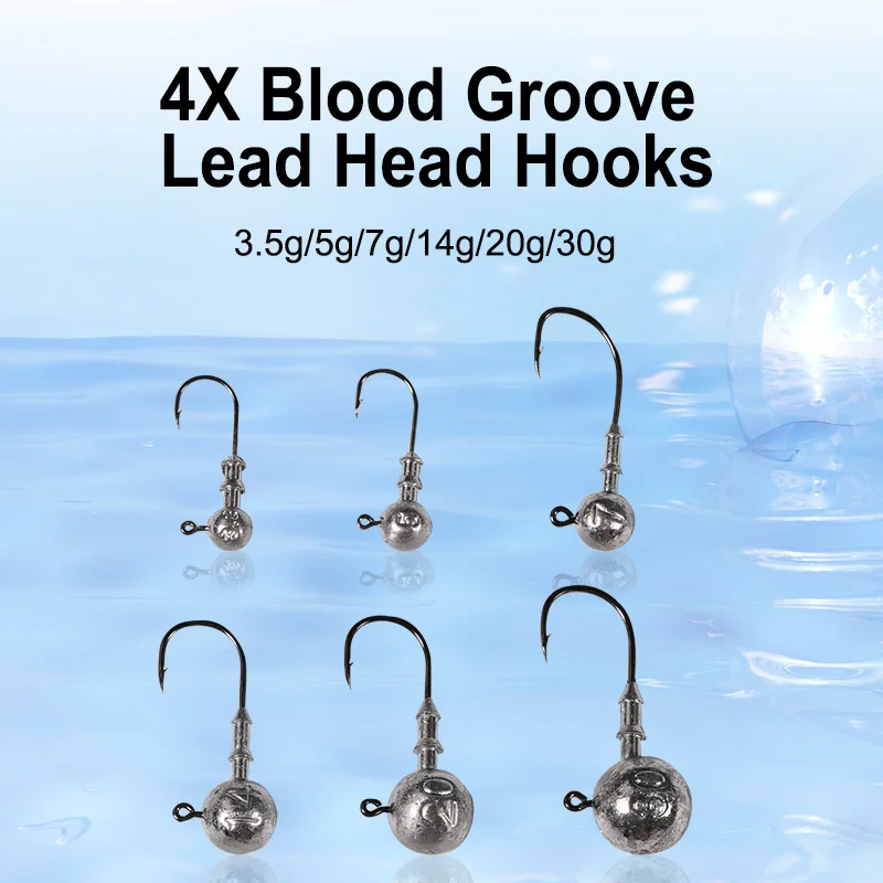 

5pcs 10pcs 3.5g 5g 7g 14g 20g 30g Lead Jig Head Weedless Soft Worm Bait Sinker Spinner Swimbait Round Head Crankbait Wholesale
