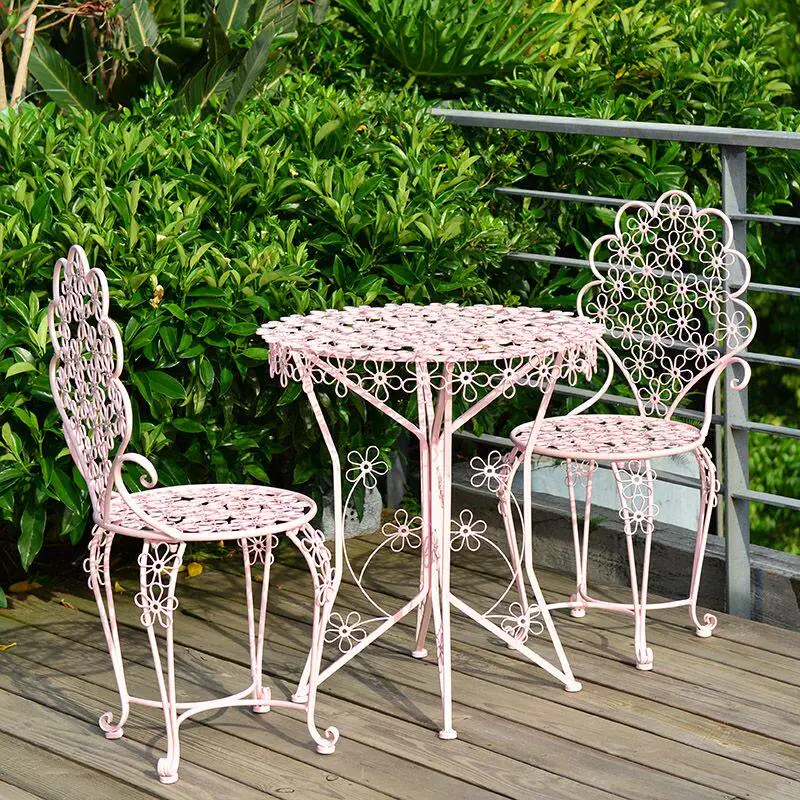 Mediterranean rattan chair pastoral hollow European woven wrought iron European and American love