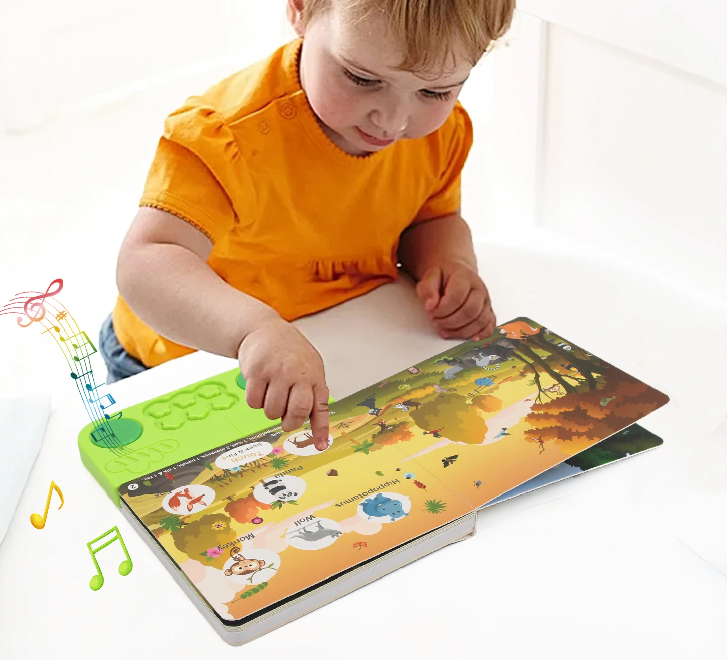 Kids Electronic Audio Books with Lights & Melody Drum Sounds Animals Cognitive Books Interactive Pre-school Educational Toys