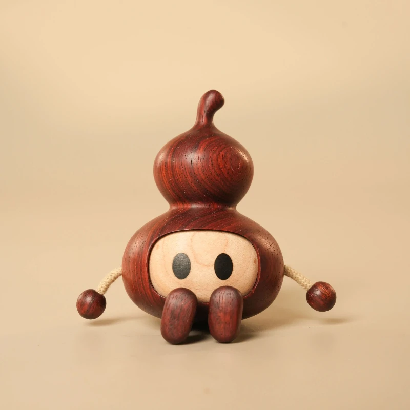 

lobular red sandalwood gourd solid wood ornament