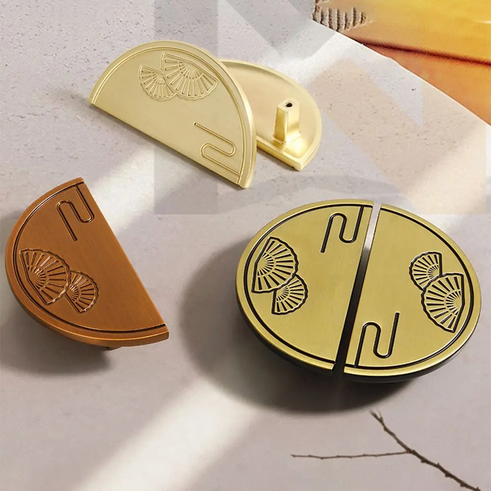 

New Chinese Style Cabinet Door Pulls Antique Brass Color Zinc Alloy Furniture Drawer Handle Creative Retro Drawer Metal Handle