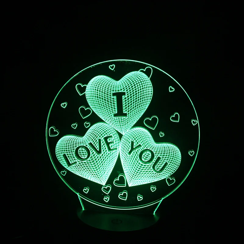 Valentine\'s Lover Gift 3d Visual I Love You Romantic Night Light Led Table Lamp With Touch Switch / Remote Control