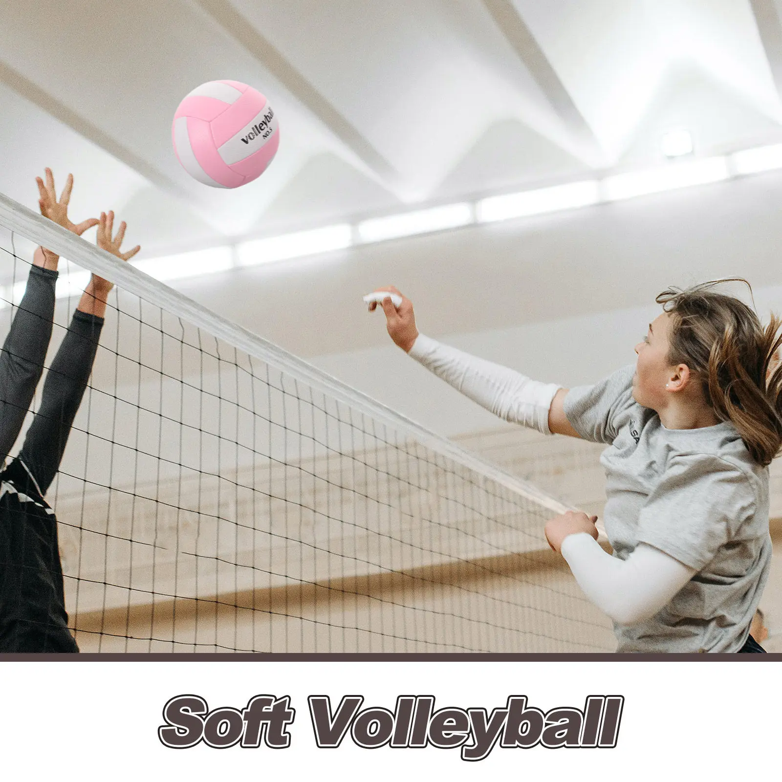 Size 5 Volleyball Soft Touch Non Slip PVC Ball for Outdoor Beach Training Gym Adults Teens Girls