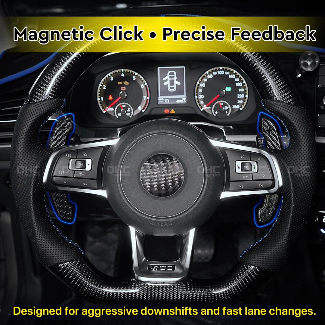 OHC لامعة المغناطيسي ألياف الكربون مجداف شيفتر للجولف MK7 MK7.5 جولف R شيروكو باستخدام تقنية الشفط المغناطيسي