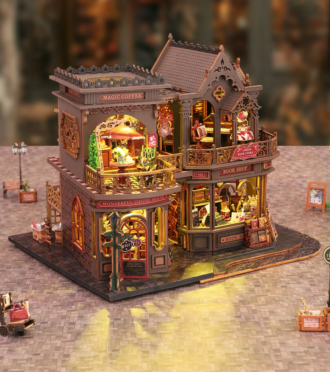 Nowy Domek dla Lalek DIY Duży Drewniany Miniaturowy Domek z Meblami Model Ręcznie Robiony Zabawki do Składania dla Dzieci Dziewczynek Prezent na Urodziny