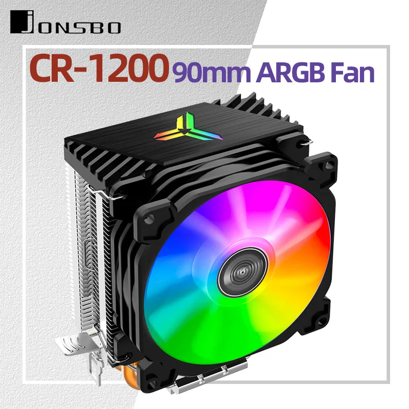 Jonsbo CR1200 CPU Cooler 2 Heat Pipe Tower RGB Colorful Light Effect 9cm Fan PC Radiator For Inter LGA115X 1200 1700 AMD AM4