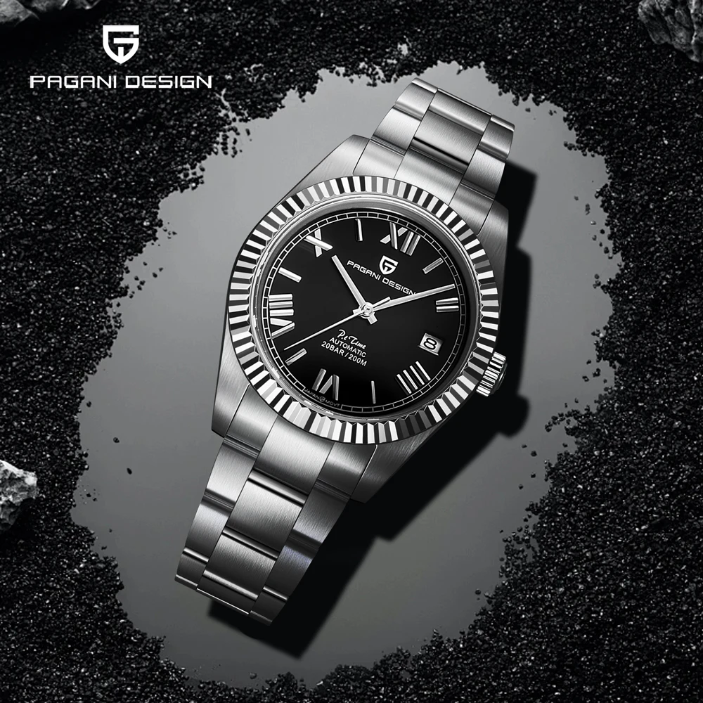 PAGANI DESIGN الساعات الفاخرة التلقائية الميكانيكية ساعة رجالي NH35 الرياضة الفولاذ المقاوم للصدأ التقويم الياقوت كريستال ساعة بسيطة #1