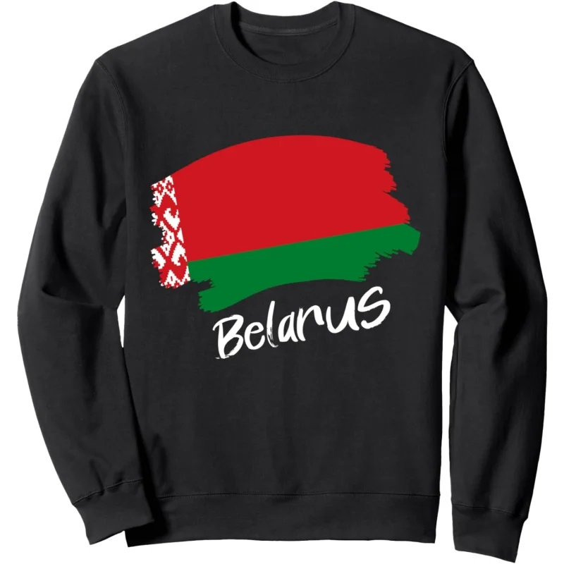 3D Print Belarus Flag Map Hoodie For Men Belarusian Love Heart Pattern Sweatshirt Casual Long Sleeves Round Neck Autumn Pullover