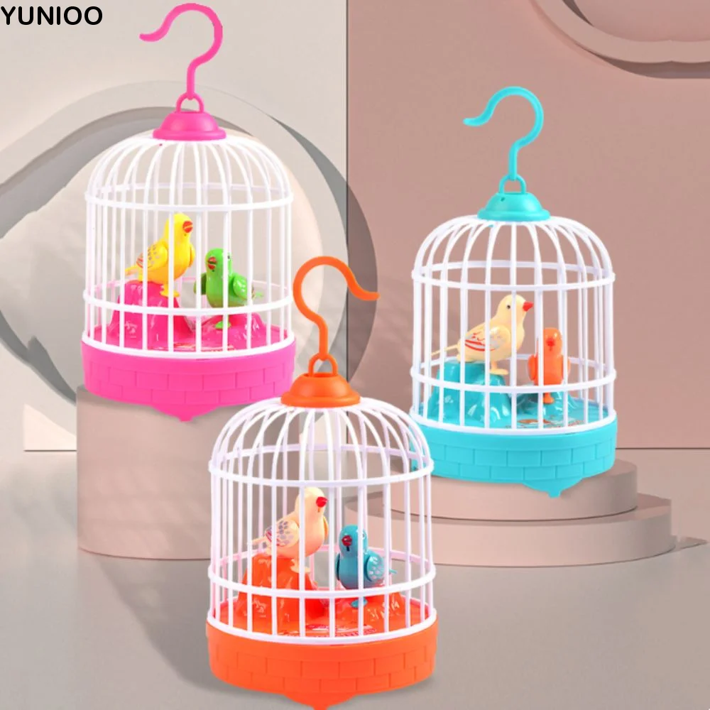 

Sound Control Electric Bird Cage Toy Realistic Voice Parrot Cage Talking Electric Bird Funny Toy Luminous Simulation Bird Cage