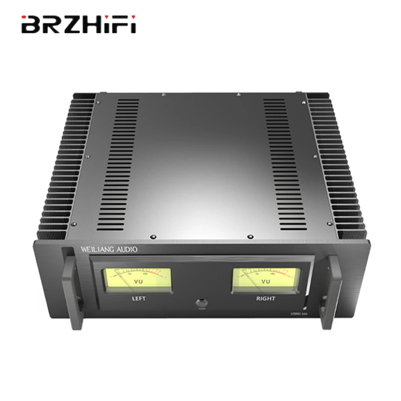 BRZHiFi-Amplificateur de son vintage Accuphase A60, coque en alliage, délit doré, haut de gamme, avec dissipateur de chaleur, VU-mètre