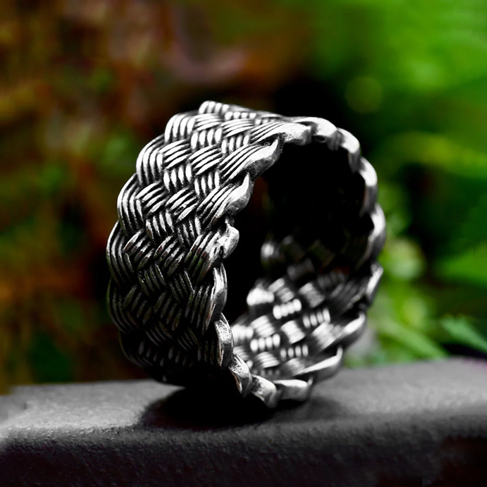 New Design Fashion Retro Braided Ring Punk Hip Hop Men Women Simple Ring Locomotive Amulet Creative Jewelry Gift Wholesale