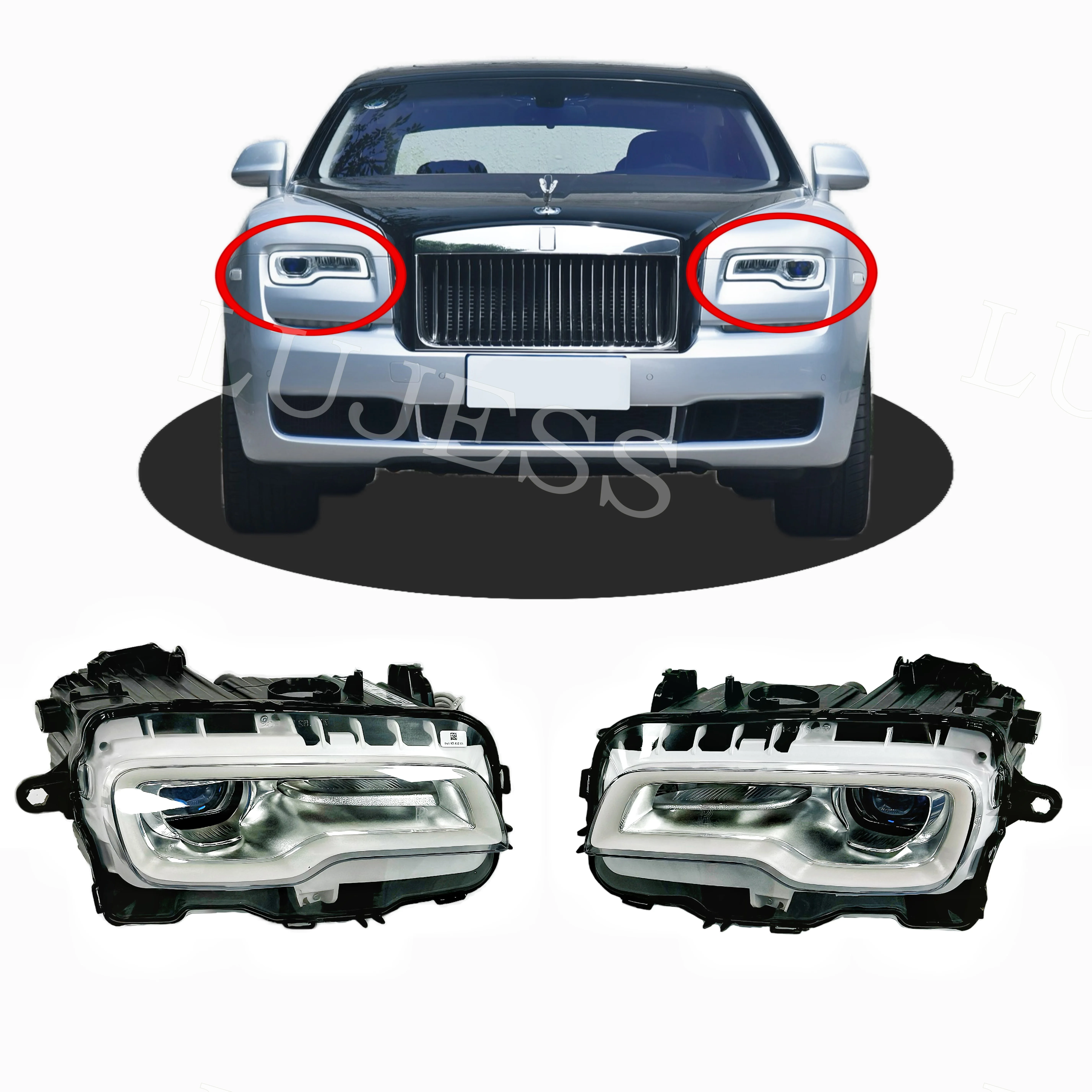 

Auto Lighting Systems LED Headlights Led Head Light Headlamp for Rolls Royce Ghost 1st Generation Upgrade to 2nd Generation 2015