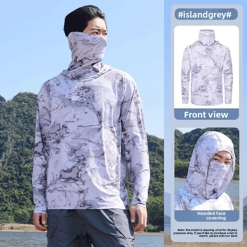 Summer 2026 Sunscreen Ice Silk Clothes Men's Light and Thin Large Size Breathable Ultraviolet Jacket Hooded Outdoor Skin Coats