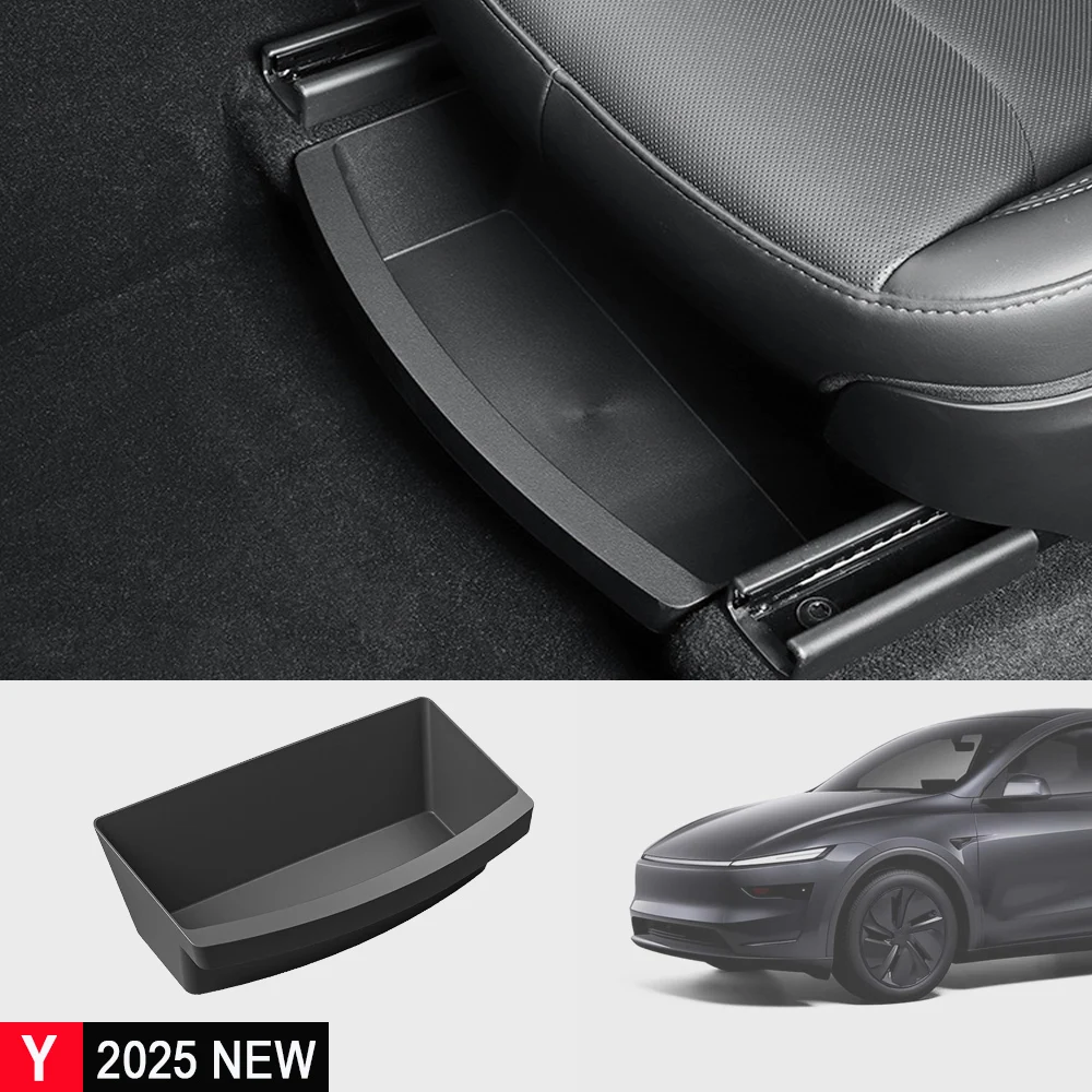 Tesmayx Aufbewahrung unter dem Sitz für Tesla 2025, neues Modell Y, Wacholder-Start, Schubladentyp, unterer Regenschirm, Taschentuchbox