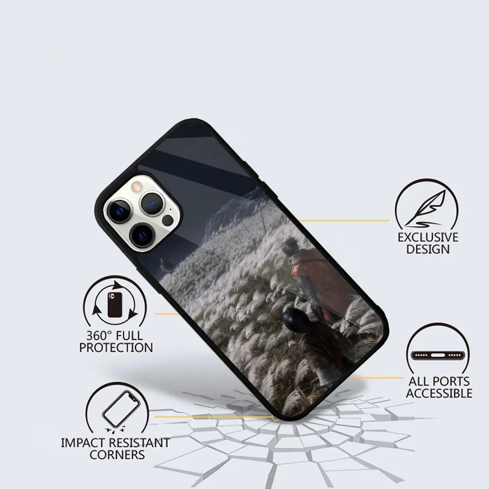 S-Sekiro Shadows Die Twice Phone Case For iPhone 15,14,13,12,11,Plus,Pro,Max Mini Magsafe Magnetic Wireless Charging