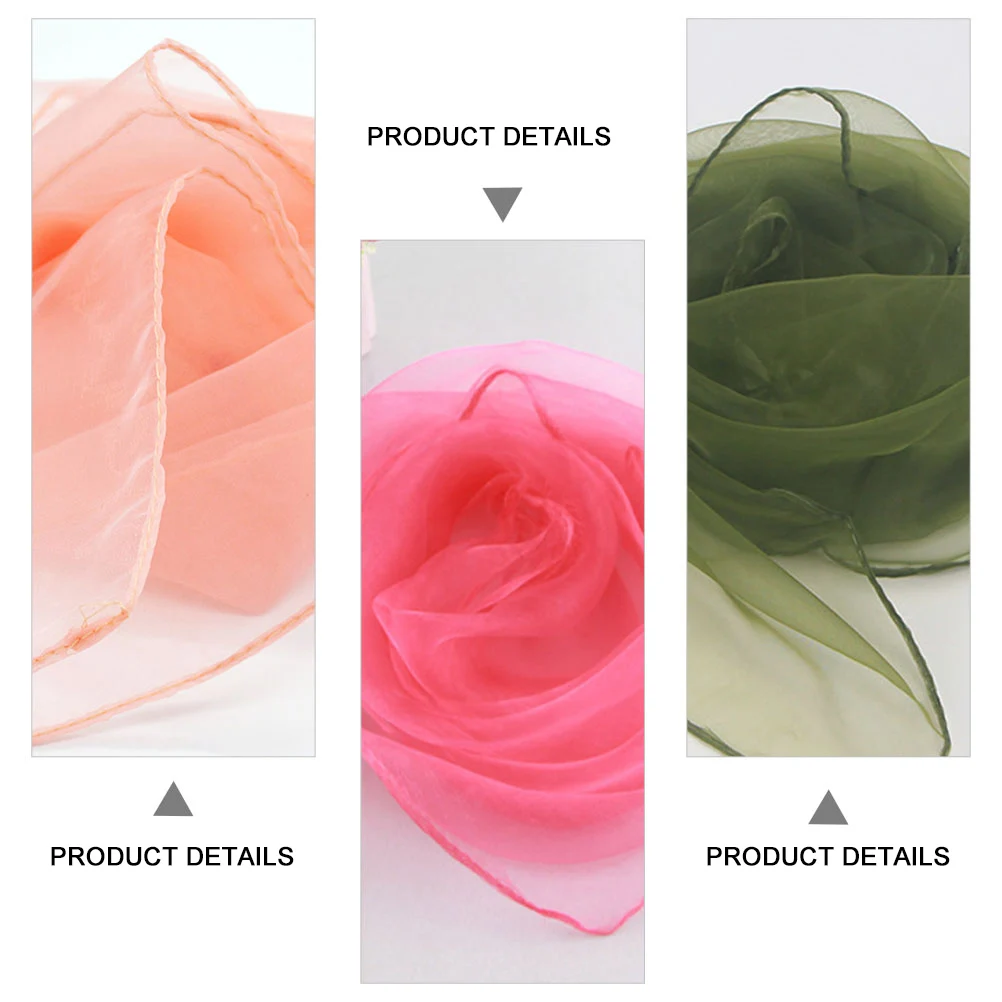 

18 Pcs Silk Scarf Lightweight Comfortable Dance Performance Assorted Colors Square Juggling Women Accessories Foldable Storage