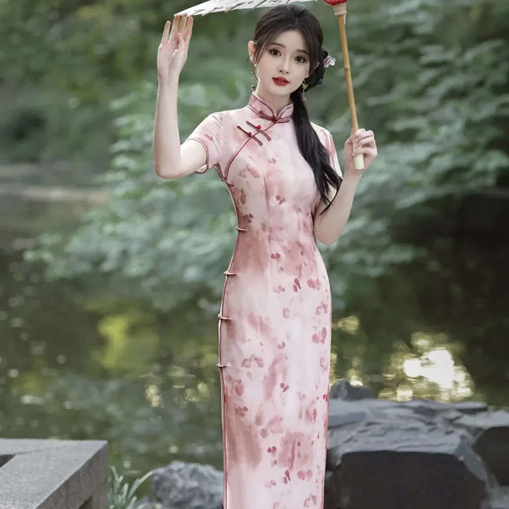 الملابس الصينية التقليدية Cheongsams الصينية تشيباو العرقية نمط ملابس عصرية فستان عتيق للنساء ملابس الشارع الشهير