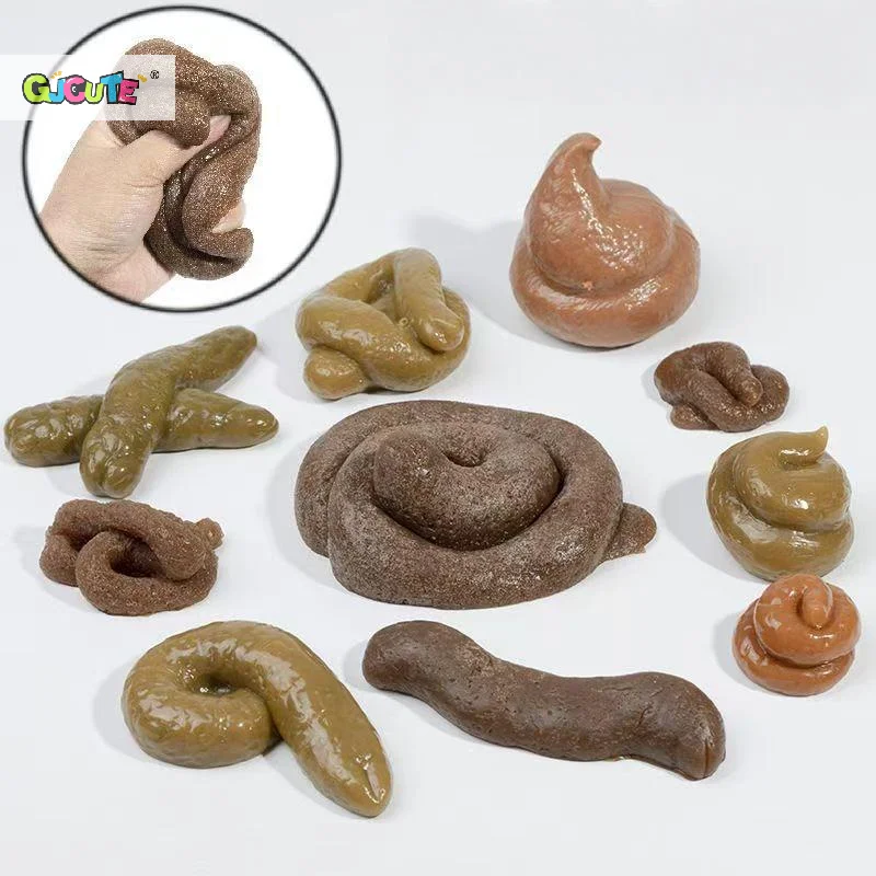 

1Pcs Simulation Baba Soft Rubber Decompression Poop Pinching Music Prank Halloween April Fool's Day Toys Creative Prank BB Toy