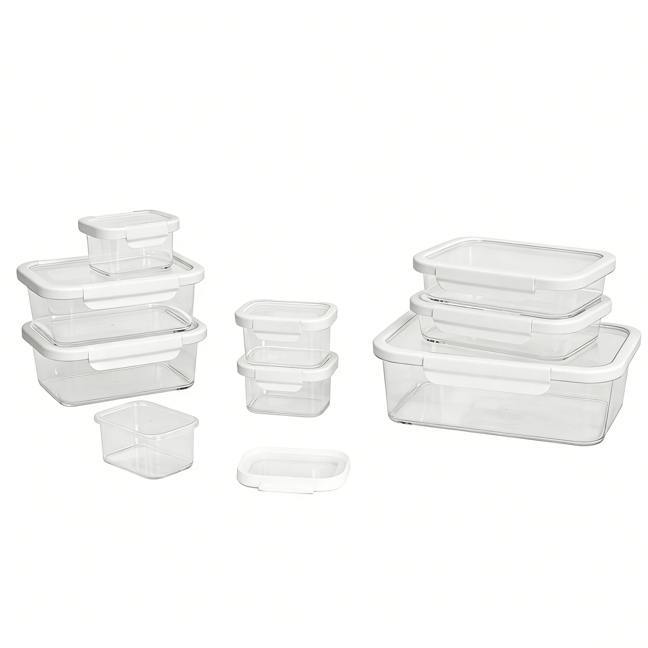 RecTritan Food Storage Container with Tritan Lid. Set of 9, 18 Pieces, Ideal Use for Meal Prep and Batch Cooking