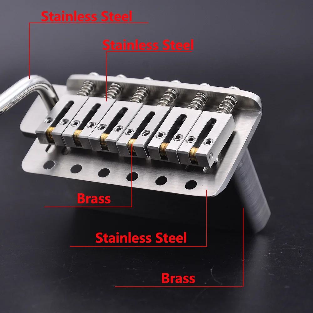 Right and Left Hand 6 Point 510Style Tremolo System Bridge with10.5mm Stainless Steel / Brass/ Titanium Alloy Saddle and Block