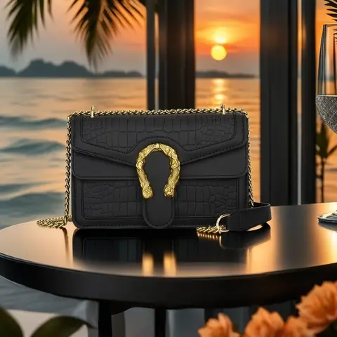 Sac à bandoulière en chaîne imprimé pour femmes, petit sac à bandoulière carré tendance, cadeau de Shopping de voyage pour petite amie