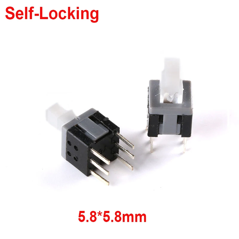 20PCS Self Locking Switch 5.8*5.8 7*7 8*8 8.5*8.5 Micro Switch Push Button Switch Tactile Power Switches 5.8x5.8mm 7x7mm 8x8mm