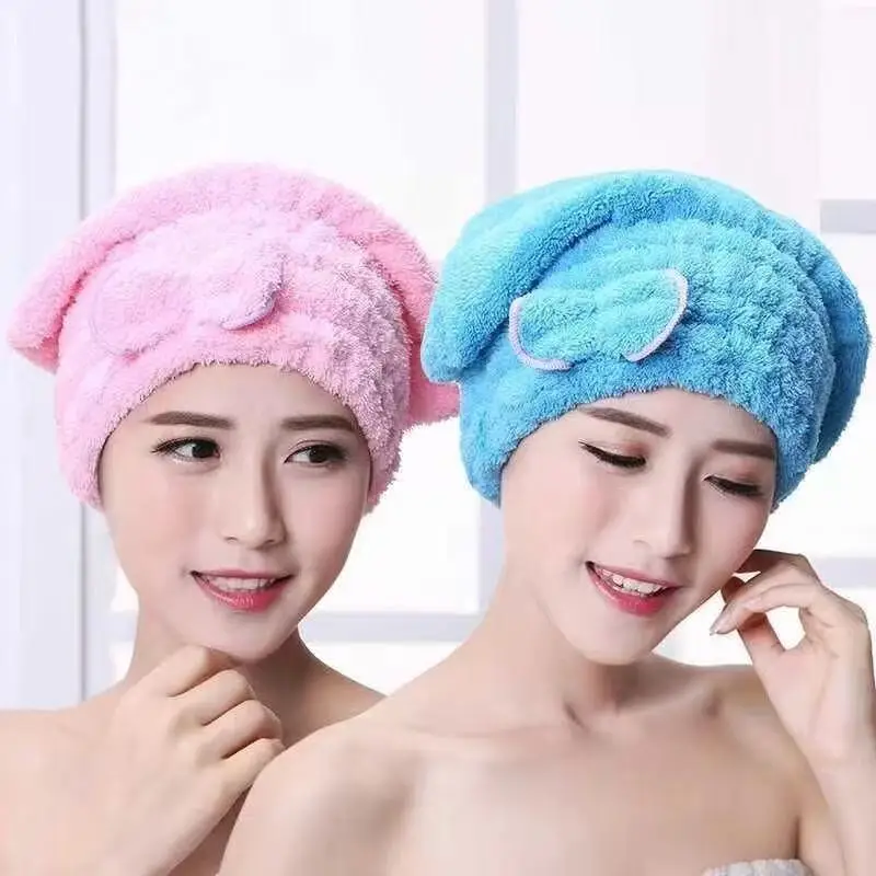 1Pcs Microfibre Quick Hair Drying Bath Towel Spa Bowknot Wrap Towel Cap Bathroom Accessories Bonnets Women Designer Shower Cap