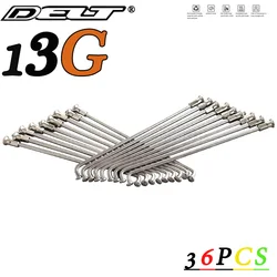 DELT 36Pcs 13G(2.25mm) 304 Stainless Steel,Bicycle Spokes, 122/124 138 139 179 228 /250 255 268 270MM Nipples Caps E-Bike Parts