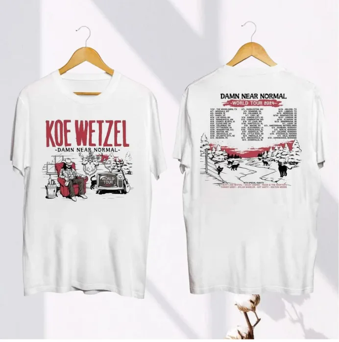 2024 Koe Wetzel Damn Near Normal Tour Shirt, Koe Wetzel Fan Gift, Koe Wetzel 202