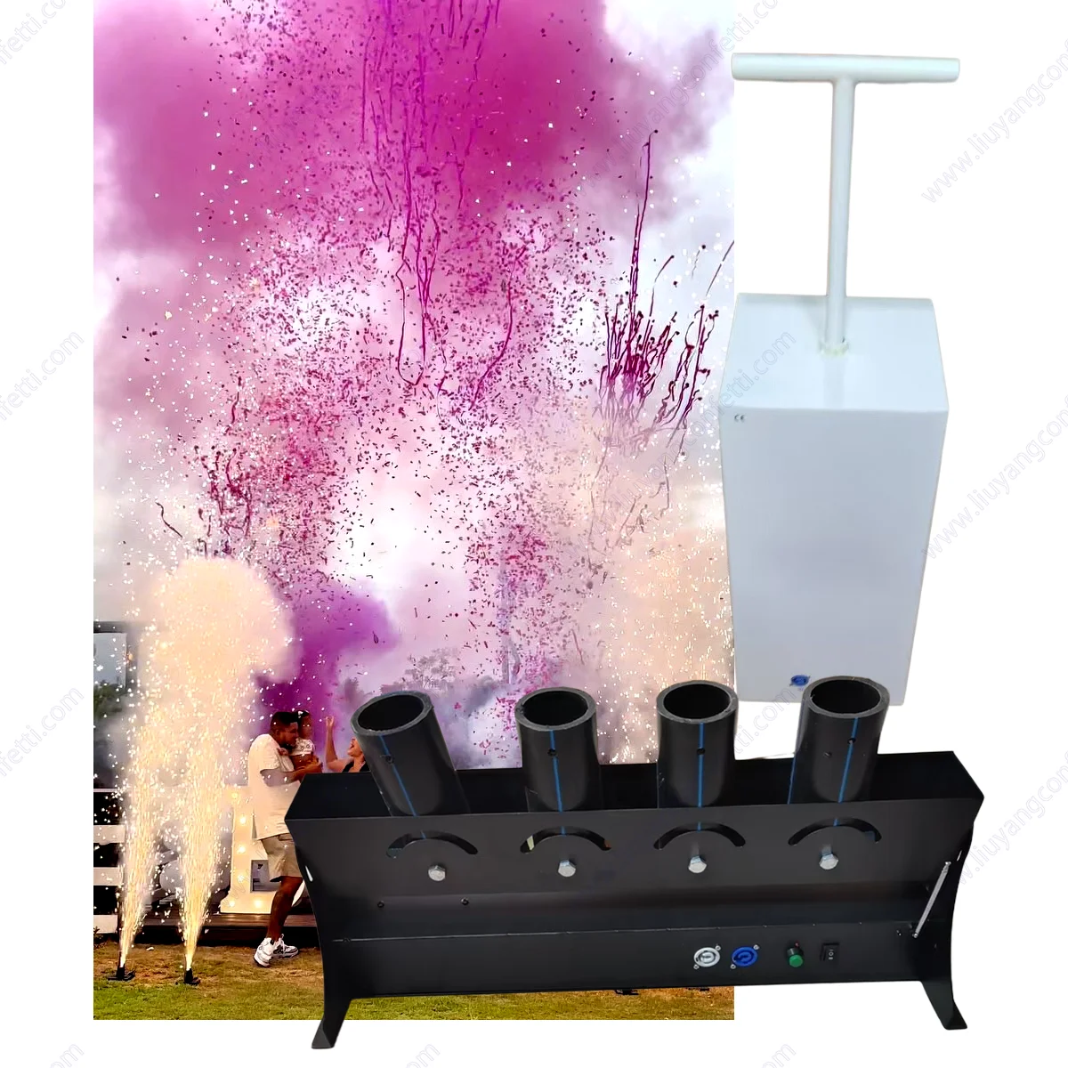 Confetti Cannon Tube - Elektronik Sprey Konfeti Toz Topu Dört